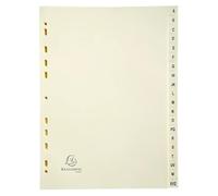 Exacompta - Ref 1120SE - Pack of 3 Sets of dividers in Ivory Card 155g/m2 FSC with 20 Alphabetical Printed tabs from A to Z - File Size A4 - Dimensions 22.5 x 29.7 cm