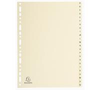 Exacompta - Ref 1124E - Printed Indices - Suitable for A4 Documents, 155gsm Ivory Card, Pre-Punched for Lever Arch Files & Binders, 24 Part (Sections A-Z), FSC-Certified - Ivory