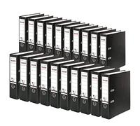 Exacompta - Ref 11285558001F - FALKEN - Recycolor Lever Arch Files - Suitable for A4 Documents, 80mm Spine, Spine Label, Metal Finger Hole - Black (Pack of 20)