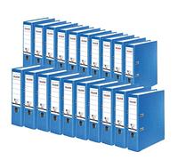 Exacompta - Ref 11285673001F - FALKEN - Recycolor Lever Arch Files - Suitable for A4 Documents, 80mm Spine, Spine Label, Metal Finger Hole - Blue (Pack of 20)