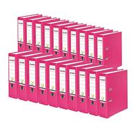 Exacompta - Ref 11286747007F - FALKEN - Vegan PP Lever Arch Files - Suitable for A4 Documents, 80mm Spine , Spine Label, Metal Finger Hole - Pink (Pack of 20)