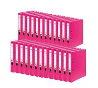 Exacompta - Ref 11286820007F - FALKEN - Vegan PP Lever Arch Files - Suitable for A4 Documents, 50mm Spine, Spine Label, Metal Finger Hole - Pink (Pack of 25)