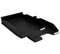 Exacompta - Ref. 113014SD - Set of 2 Combo MIDI ECOBLACK Letter Trays - Useful Dimensions 34 x 25 x 6.5 cm - for A4 + Format - can Hold 500 Sheets - Black Colour - Blue Angel Certified