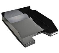 Exacompta - Ref 113214D - Office Letter Tray Combo Midi - 347 x 255 x 65mm in Size, Suitable for A4 Documents, Stackable with Others, Holds Approx. 500 Sheets - Black Glossy