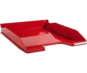 Exacompta - Ref 113218D - Iderama Collection - Letter Tray Combo Midi - 347 x 255 x 65mm in Size, Suitable for A4 Documents, Stackable, Holds Approx. 500 Sheets - Carmin Red Glossy
