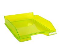 Exacompta - Ref 113235D - Linicolor Letter Tray Combo Midi - 347 x 255 x 65mm in Size, Holds Up To 500 Sheets, Suitable for A4 Documents -Lime Green Transparent Glossy