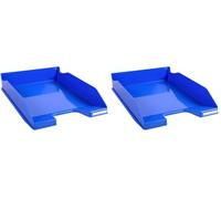 Exacompta - Ref 113279D - Iderama Collection - Letter Tray Combo Midi - 347 x 255 x 65mm in Size, Suitable for A4 Documents, Stackable, Holds Approx. 500 Sheets - Ice Blue Glossy (Pack of 2)