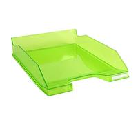 Exacompta - Ref 113297D - Linicolor Letter Tray Combo Midi - 347 x 255 x 65mm in Size, Holds Up To 500 Sheets, Suitable for A4 Documents -Apple Green Transparent Glossy