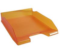 Exacompta - Ref 11346D - Linicolor Letter Tray Combo Midi - 347 x 255 x 65mm in Size, Holds Up To 500 Sheets, Suitable for A4 Documents -Tangerine Translucent (Pack of 6)