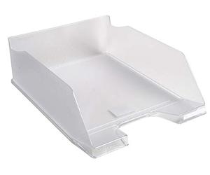 Exacompta - Ref 11523D - Office Letter Tray Combo Maxi - 347 x 255 x 103mm in Size, Suitable for A4 Documents, Stackable With Others, Holds Approx. 750 Sheets - Clear (Pack of 4)