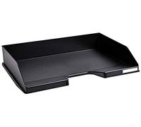 Exacompta - Ref 11714D - ECOBlack Landscape Letter Trays Combo - 255 x 365 x 65mm in Size, Suitable for A4 Documents, Stackable, Holds Approx. 500 Sheets - Black