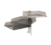 Exacompta - Ref 12027D - Swivel Column with 3 Letter Trays - 395 x 272 x 387mm in Size, Suitable for B4 Documents, 360 Degree Motion - Light Grey/Grey Translucent