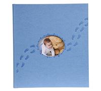 Exacompta - Ref 12203E - Piloo Baby Boy Photo Album - 290 x 320mm in Size, 60 White Pages, Holds Up To Approx. 300 Photos - Suitable for Scrapbooking - Blue Windowed Cover