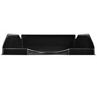 Exacompta - Ref 123014D - ECOBlack EcoTray Letter Tray - 345 x 255 x 65mm in Size, Suitable for A4+ Documents, Holds Approx. 500 Sheets, Stackable Vertically - Black