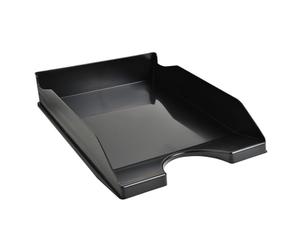 Exacompta - Ref 123014D - ECOBlack EcoTray Letter Tray - 345 x 255 x 65mm in Size, Suitable for A4+ Documents, Holds Approx. 500 Sheets, Stackable Vertically - Black (Pack of 10)