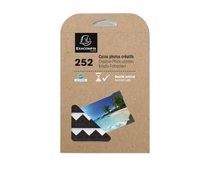 Exacompta - Ref 12992E - Pack of 12 pockets with 252 decorative black photo corners - size 12 x 12 mm - These self-adhesive corners allow you to attach your photos without glue tube