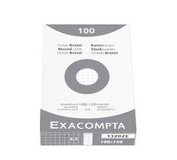 Exacompta - Ref 13202E - Essential Pack of 5 Packs of 100 Squared 5x5 Bristol Cards - Format 100 x 150 mm - Compatible with Inkjet, Laser and Photocopiers - White
