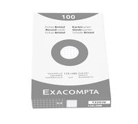 Exacompta - Ref 13203E - Bristol Squared Board for Printing (Pack of 100) - 125 x 200mm in Size, 205gsm Card, Compatible with Printers - Suitable for Exam Revision & Notes - White