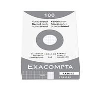 Exacompta - Ref 13209E - Bristol Squared Board for Printing (Pack of 100) - A6 in Size, 205gsm Card, Compatible with Printers - Suitable for Exam Revision & Notes - White