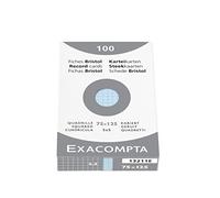 Exacompta - Ref 13211E - Bristol Squared Record Cards (Pack of 100) - 75 x 125mm in Size, 205gsm Card, Compatible with Printers - Suitable for Exam Revision & Notes - Blue