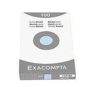 Exacompta - Ref 13218E - Bristol Squared Record Cards (Pack of 100) - A5 in Size, 205gsm Card, Compatible with Printers - Suitable for Exam Revision & Notes - Blue