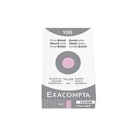 Exacompta - Ref 13230B - Bristol Squared Record Cards (Pack of 100) - A7 in Size, 205gsm Card, Compatible with Printers - Suitable for Exam Revision & Notes - Pink
