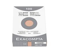 Exacompta - Ref 13269B - Bristol Squared Record Cards (Pack of 100) - A6 in Size, 205gsm Card, Compatible with Printers - Suitable for Exam Revision & Notes - Orange