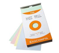 Exacompta - Ref 13273E - Bristol Squared Record Cards (Pack of 100) - 125 x 200mm in Size, 205gsm Card, Compatible with Printers - Suitable for Exam Revision & Notes - Assorted Colours