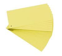 Exacompta - Ref 13325B - Bristol Card Punched Dividers (Pack of 100) - 105 x 240mm, 180gsm Paper, 2-Hole Punched, Horizontal, Organise A4 Documents - Yellow Colour