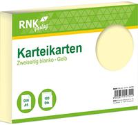 Exacompta - Ref 13328B - Bristol Plain Record Cards (Pack of 100) - A5 in Size, 205gsm Card, Compatible with Printers - Suitable for Exam Revision & Notes - Yellow