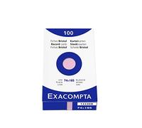 Exacompta - Ref 13330B - Bristol Plain Record Card (Pack of 100) - A7 in Size, 205gsm Card, Compatible with Printers - Suitable for Exam Revision & Notes - Pink