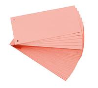 Exacompta - Ref 13335B - Bristol Card Punched Dividers (Pack of 100) - 105 x 240mm, 180gsm Paper, 2-Hole Punched, Horizontal, Organise A4 Documents - Pink Colour