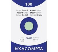 Exacompta - Ref 13340B - Bristol Plain Record Card (Pack of 100) - A7 in Size, 205gsm Card, Compatible with Printers - Suitable for Exam Revision & Notes - Green