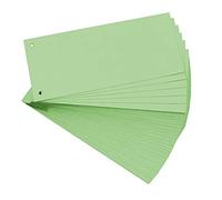 Exacompta - Ref 13345B - Bristol Card Punched Dividers (Pack of 100) - 105 x 240mm, 180gsm Paper, 2-Hole Punched, Horizontal, Organise A4 Documents - Green Colour