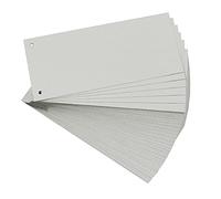 Exacompta - Ref 13385B - Bristol Card Punched Dividers (Pack of 100) - 105 x 240mm, 180gsm Paper, 2-Hole Punched, Horizontal, Organise A4 Documents - Grey Colour