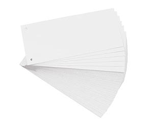 Exacompta - Ref 13405B - Forever Collection - Recycled Punched Card Dividers - 105 x 240mm, Pre-Punched for Folders or Files, Plain Recycled 180gsm Card - White (100 Pack)