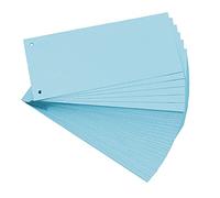 Exacompta - Ref 13415B - Forever Collection - Recycled Punched Card Dividers - 105 x 240mm, Pre-Punched for Folders or Files, Plain Recycled 180gsm Card - Blue (100 Pack)