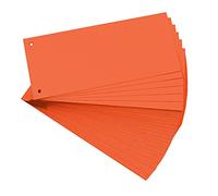 Exacompta - Ref 13465B - Forever Collection - Recycled Punched Card Dividers - 105 x 240mm, Pre-Punched for Folders or Files, Plain Recycled 180gsm Card - Orange (100 Pack)