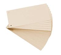 Exacompta - Ref 13475B - Forever Collection - Recycled Punched Card Dividers - 105 x 240mm, Pre-Punched for Folders or Files, Plain Recycled 180gsm Card - Buff (100 Pack)