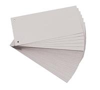 Exacompta - Ref 13485B - Forever Collection - Recycled Punched Card Dividers - 105 x 240mm, Pre-Punched for Folders or Files, Plain Recycled 180gsm Card - Grey (100 Pack)