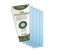 Exacompta - Ref 13515E - Forever Collection - Recycled Punched Card Dividers - 105 x 240mm, Pre-Punched for Folders or Files, Plain Recycled 180gsm Card - Blue (100 Pack)