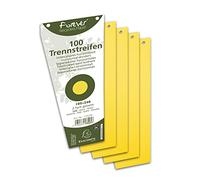 Exacompta - Ref 13525E - Forever Collection - Recycled Punched Card Dividers - 105 x 240mm, Pre-Punched for Folders or Files, Plain Recycled 180gsm Card - Yellow (100 Pack)