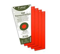 Exacompta - Ref 13565E - Forever Collection - Recycled Punched Card Dividers - 105 x 240mm, Pre-Punched for Folders or Files, Plain Recycled 180gsm Card - Orange (100 Pack)