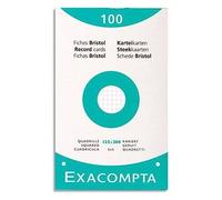 Exacompta - Ref 13603E - Bristol Squared & Punched Record Cards (Pack of 100) - 125 x 200mm in Size, 205gsm Card, Compatible with Printers - Suitable for Exam Revision & Notes - White