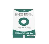 Exacompta - Ref 13801X - Bristol Lined Record Cards (Pack of 100) - 75 x 125mm in Size, 205gsm Card, Compatible with Printers - Suitable for Exam Revision & Notes - White