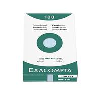 Exacompta - Ref 13812X - Bristol Lined Record Cards (Pack of 100) - 100 x 150mm in Size, 205gsm Card, Compatible with Printers - Suitable for Exam Revision & Notes - Blue