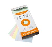Exacompta - Ref 13851X - Bristol Lined Record Cards (Pack of 100) - 75 x 125mm in Size, 205gsm Card, Compatible with Printers - Suitable for Exam Revision & Notes - Assorted Colours