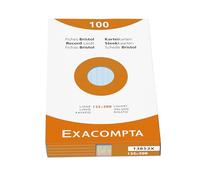 Exacompta - Ref 13853X - Box of 12 Packs of 100 unperforated Ruled Index Cards - Format 125 x 200 mm - Suitable for Inkjet, Laser and photocopiers - Assorted