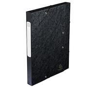 Exacompta Ref - 14016H Cartobox Elasticated Filing Boxes, 25x33cm Suitable for A4+ Documents, 40mm Spine and Made From Pressboard, Pack of 10 Black Filing Boxes