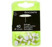 Exacompta - Ref 14020E - Drawing Pins (Pack of 40) - 7mm Width x 10mm Height in Size - Suitable for Pinboards or Corkboards in Offices, Homes & Businesses - Transluscent Colours